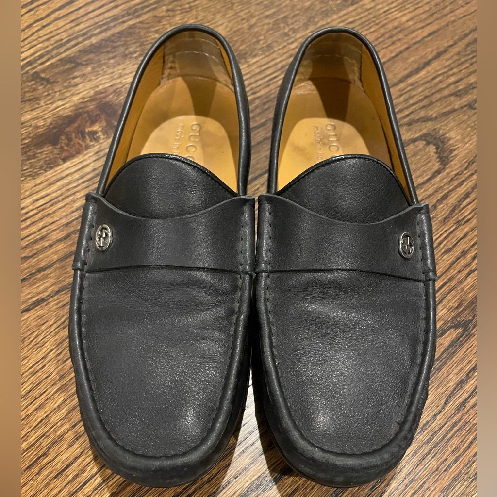 Gucci Mens Loafers Black Size 6.5 Uk Made In Italy. Pre- Owned.